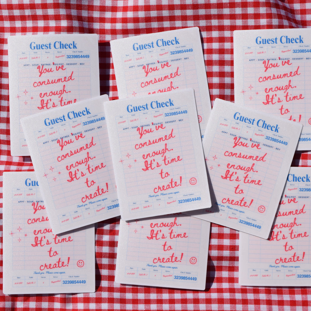 Time to Create Guest Check Sticker