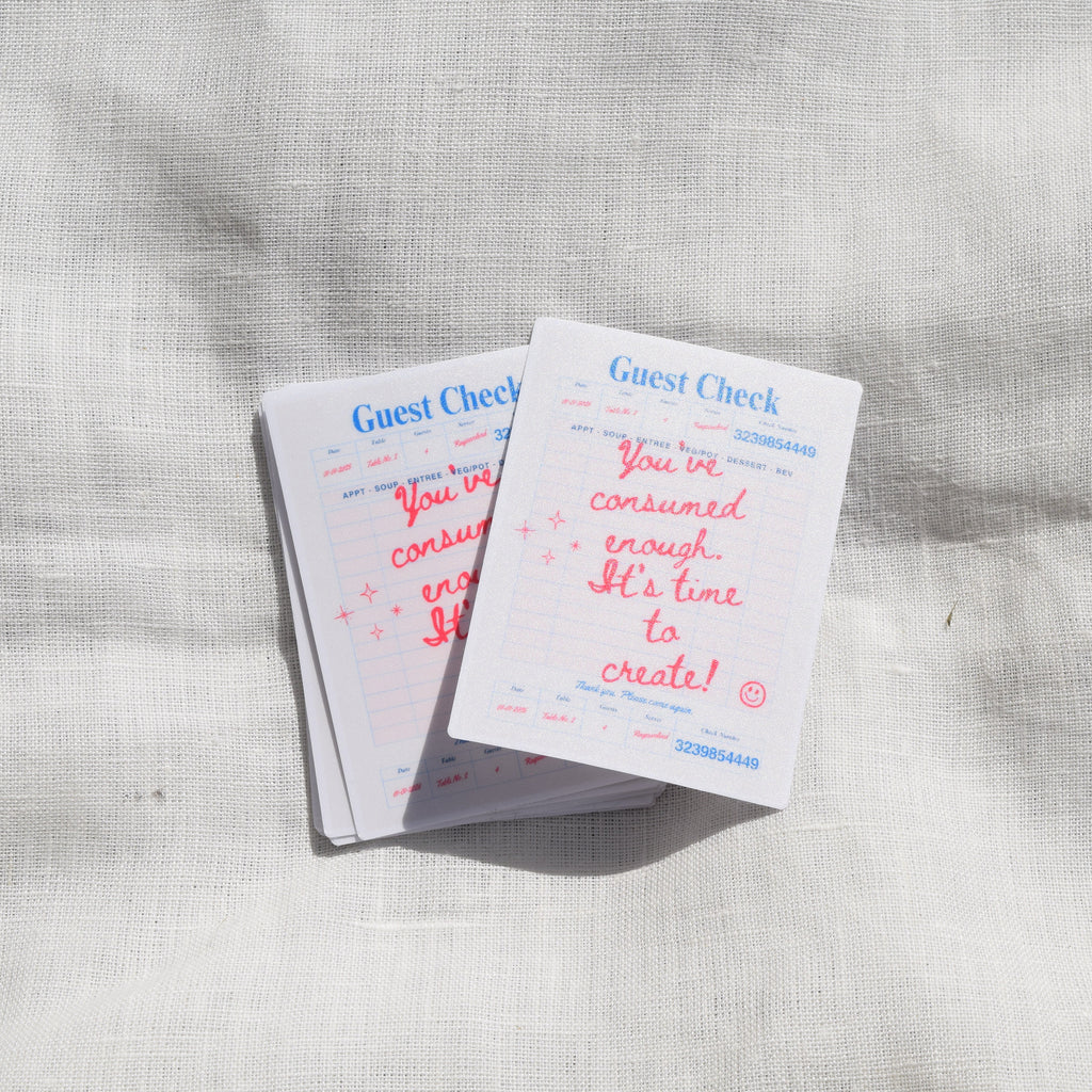 Time to Create Guest Check Sticker