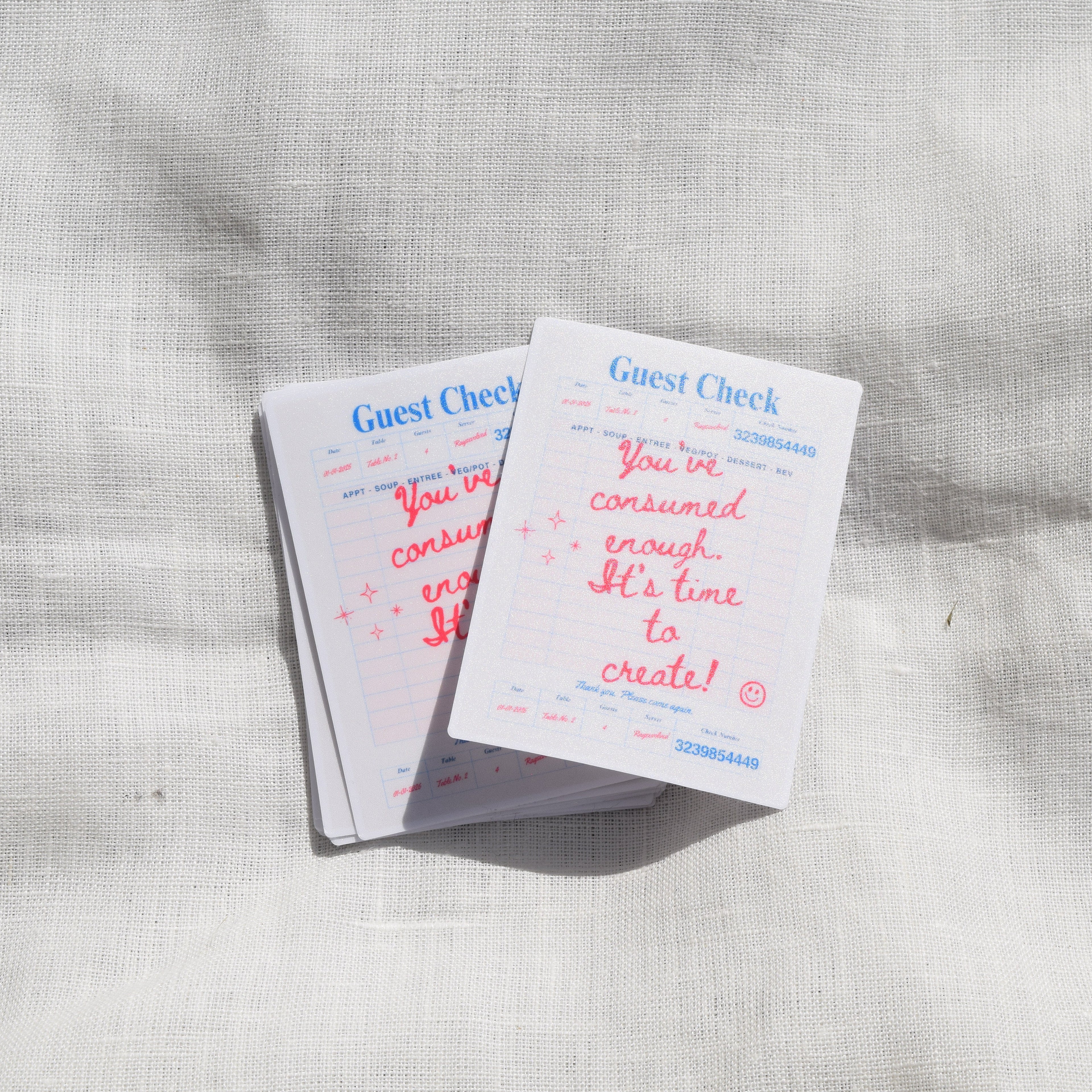 Time to Create Guest Check Sticker