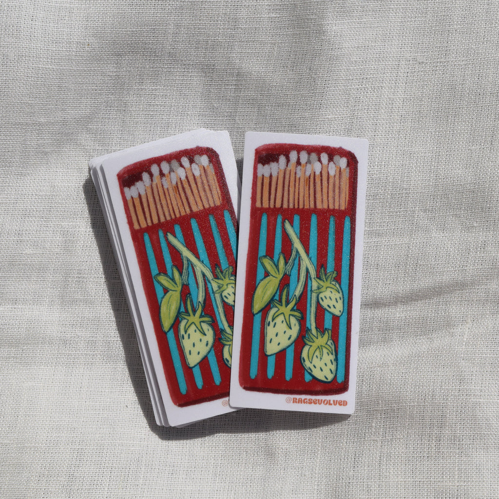 Strawberry Matchbox Sticker