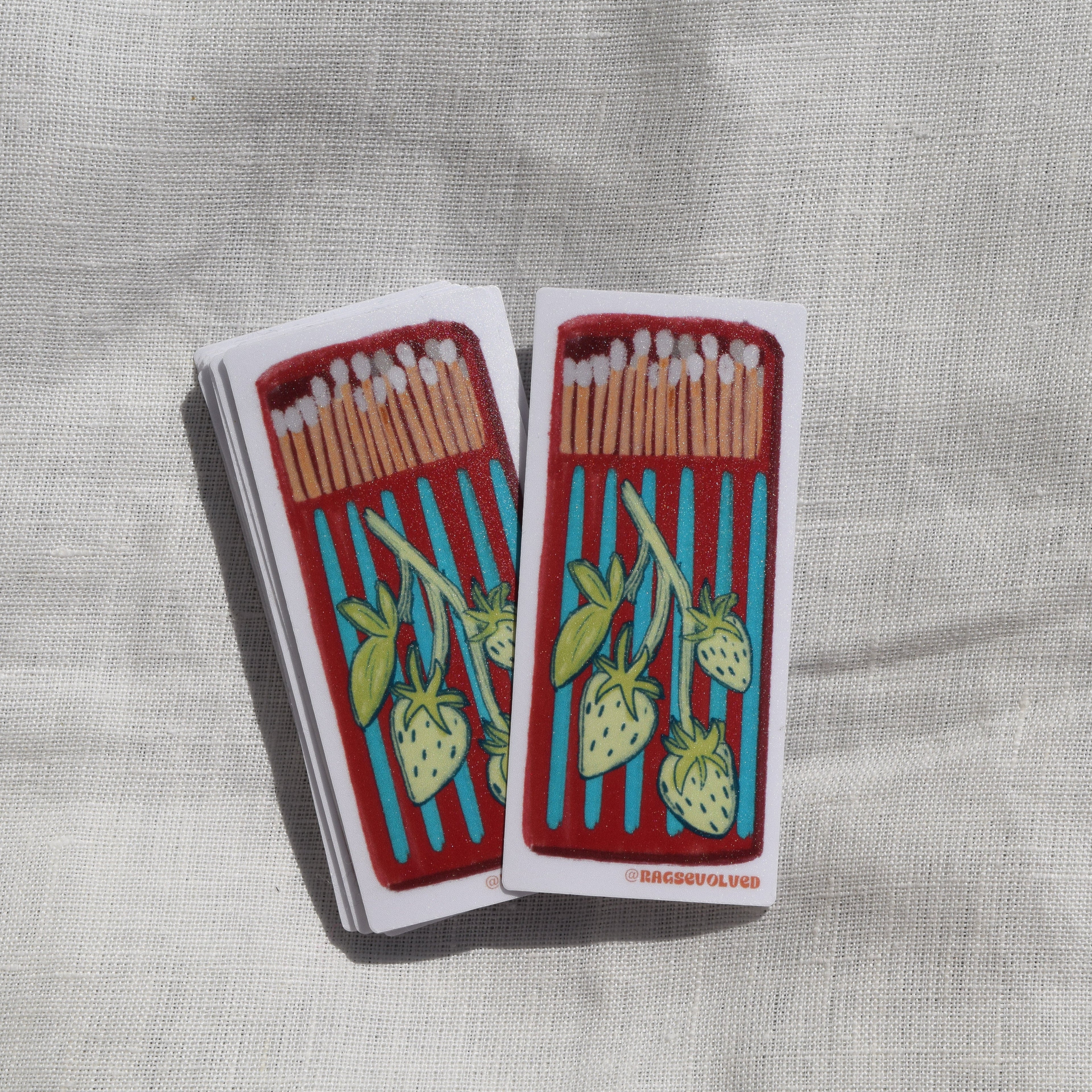 Strawberry Matchbox Sticker