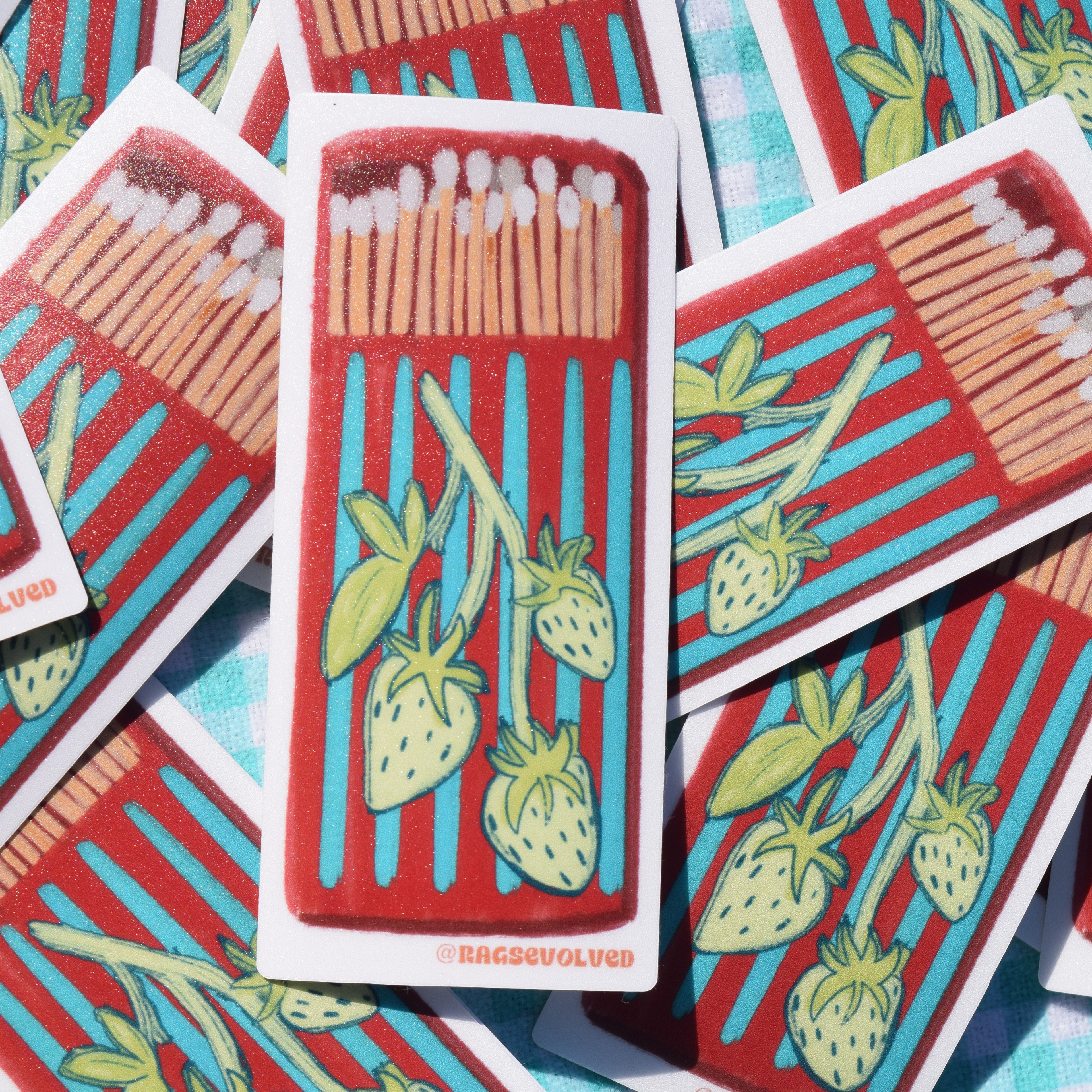 Strawberry Matchbox Sticker